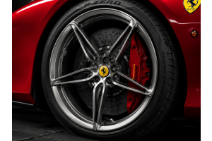 A close-up studio image of high end rims on a 