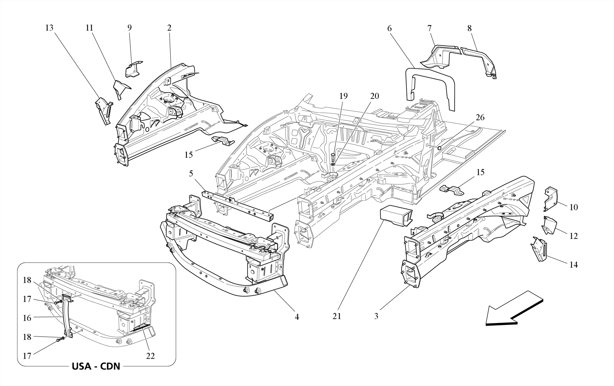 SUPPORT FOR FRONT AXLE