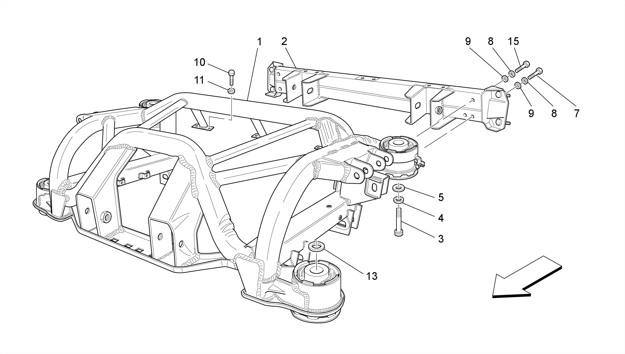 505.04.00-SUSPENSION SUB-FRAME REAR