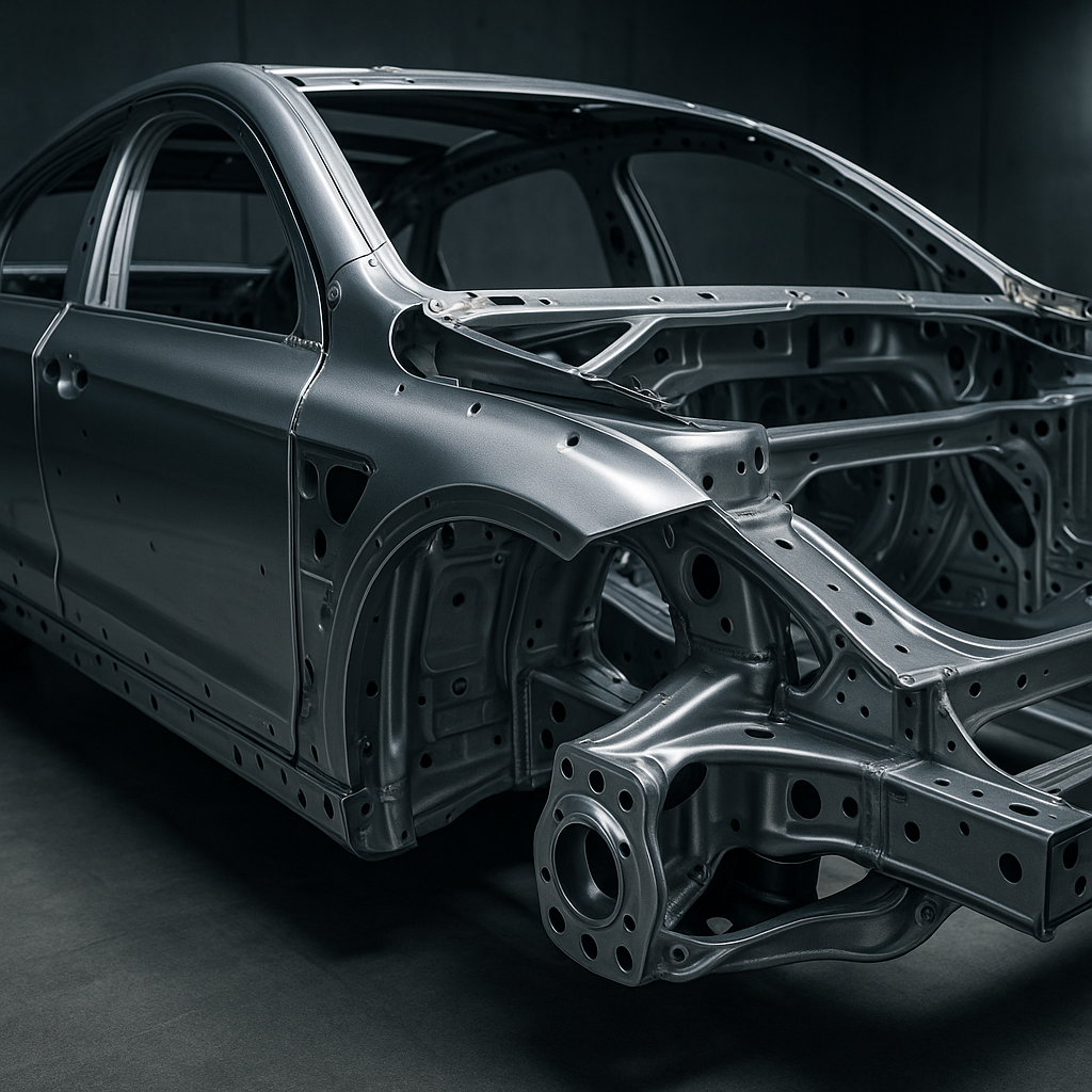 Close-up of luxury car chassis frame