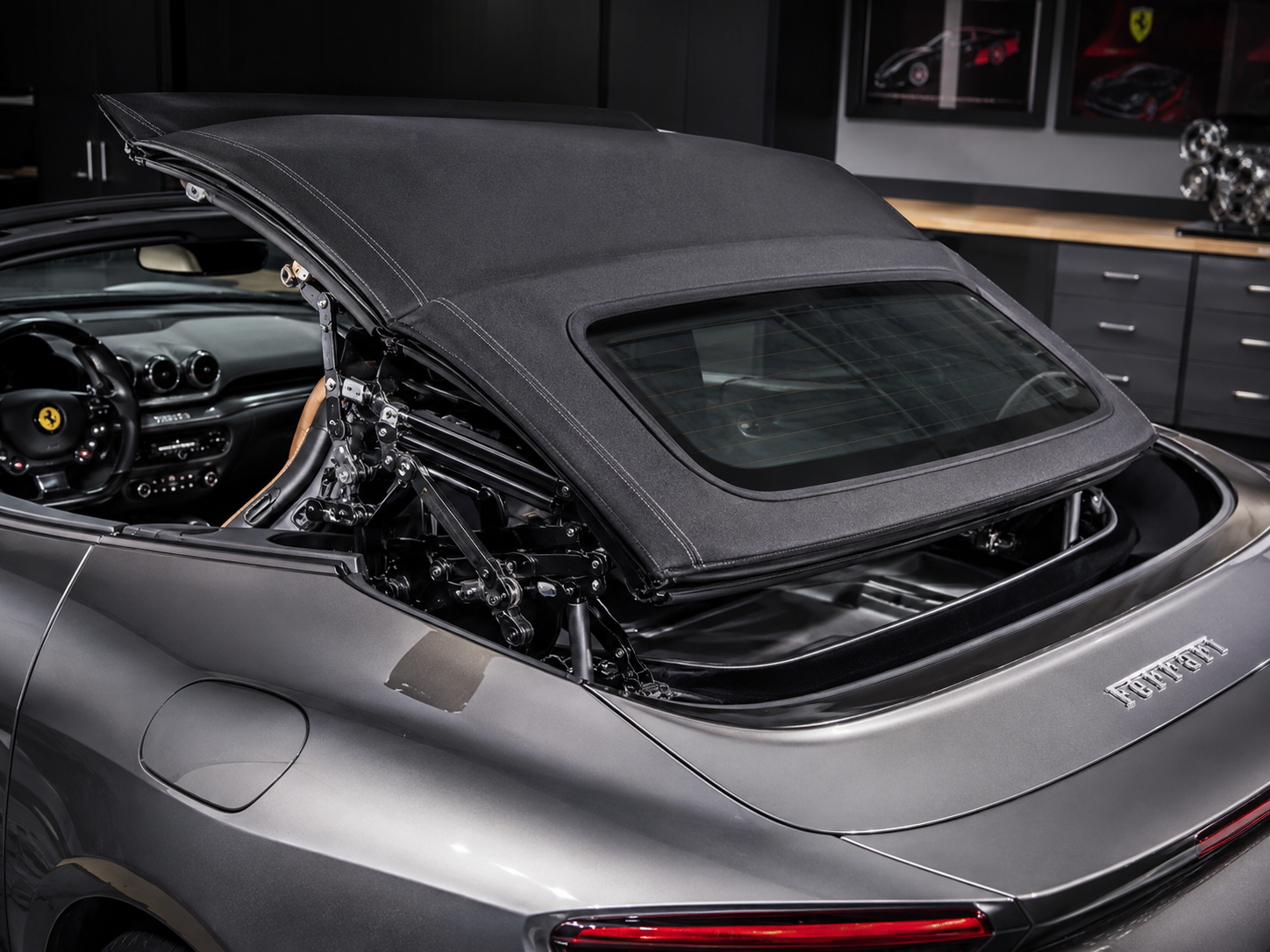 Convertible top guide for luxury cars